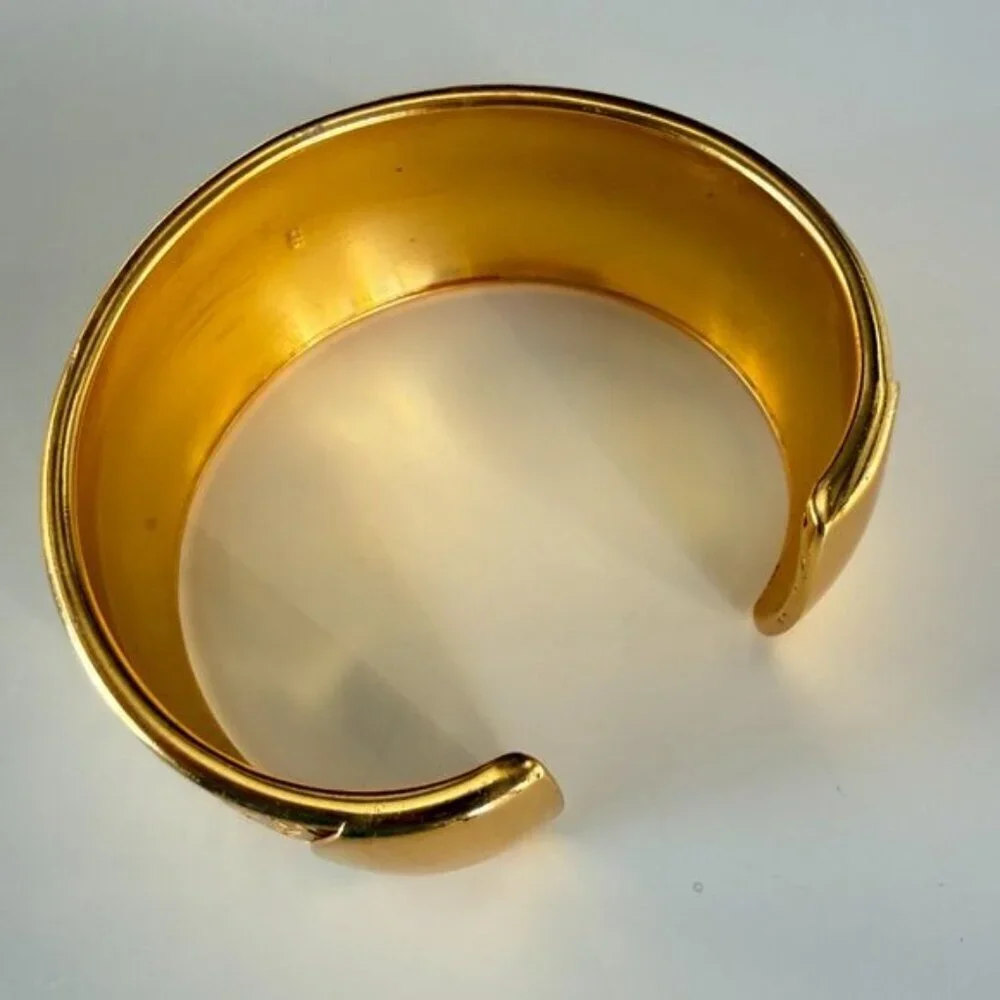 Gold Plated Sterling Silver Basketweave Cuff Bracelet